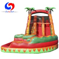 commercial heavy duty 22 Ft Tropical Fiesta Breeze Curvy inflatable water slide for sale