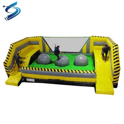 Popular Interactive Game Commercial Inflatable Wipeout Obstacle Ball Challenge Leaps and Bounds Sports