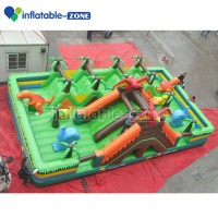 Inflatable bouncer dinosaur forest theme jumping bouncer with slide