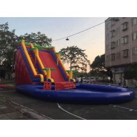 New design water wet slide inflatable for sale water park large inflatable slide with pool